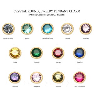 Breloque en zircone cubique de 8 mm |   Pendentif rond plaqué or avec zirconiums cubiques |   Breloque connecteur en cristal |   Fournitures pour la fabrication de bijoux |   Collier DIY - Product Image 1