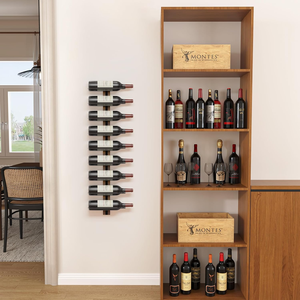Estante de Vino Metálico para Montar en la Pared, Soporte Decorativo para Botellas de Vino, para Hogar, Bar, Cocina, Restaurante, Hotel, Bodega e Interiores Modernos - Product Image 6