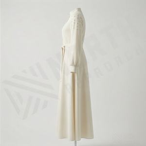 Kimono Abaya OEM 2025, Tela de Poliéster Gruesa y Suave de Alta Elasticidad, Cuello en V, Manga Larga, para Mujeres Musulmanas, Ideal para Fiestas, Ramadán y Bodas - Product Image 3