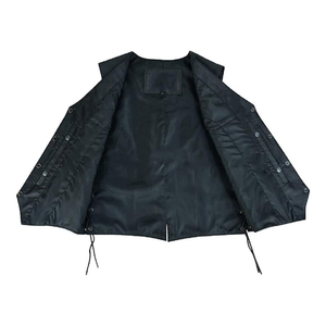 Gilet en cuir confortable pour femme, en cuir véritable souple, sans manches, style décontracté vintage motard - Product Image 5