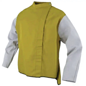 เสื้อแจ็คเก็ตเชื่อมงานหนัก คุณภาพพรีเมียม ผ้าฝ้ายเจาะรูสะท้อนแสง หนังวัวแท้ ป้องกันความร้อนและประกายไฟ - Product Image 6