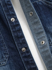 2026 Spring Men <b>Denim</b> Shirt Jacket Casual Vintage Slim Long Sleeve Multi Pockets Breathable Fashion Classic Blue <b>Coat</b> 100% - Product Image 5