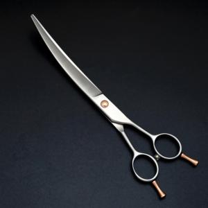 Tijeras de Peluquería Canina y Felina de Acero Inoxidable 440C, Juego Profesional de Tijeras Curvas para Adelgazar el Pelo con Mango Opuesto - Product Image 5