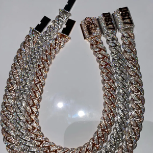 Rose Gold Plated Cuban Chain Necklace With Cubic Zirconia Letter "GOLD" Pendant Men's Hip Hop Jewelry - Product Image 2