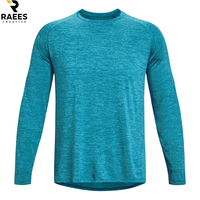 T-shirt à manches longues à col rond uni pour homme, tissu en toile de haute qualité, respirant, service OEM, vente en gros