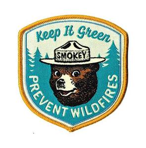 Smokey <b>Bear</b> Iron-On 3D Embossed Woven Nonwoven Felt Patch with Rectangle/<b>Flower</b> Shapes Gift for Clothing - Product Image 4