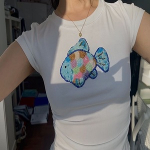 เสื้อครอปปักลูกปัดทำมือ NOVA STAR CRAFT สำหรับผู้หญิง - ปรับแต่งสีและโลโก้ได้  เสื้อผ้าสำหรับงานปาร์ตี้สุดเก๋ - Product Image 6