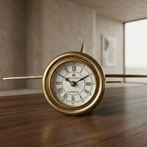 Horloge à hélice d'avion en laiton, décoration de bureau aviation, style antique, horloge décorative de table pour la maison, le bureau et le salon - Product Image 4