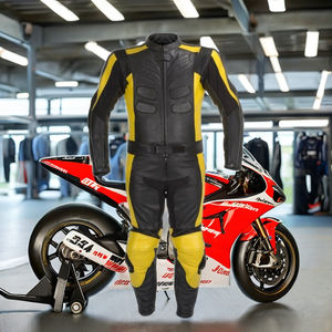 Combinaison de moto en cuir de style dernier cri, 2 pièces, protection intégrale du corps - Product Image 1