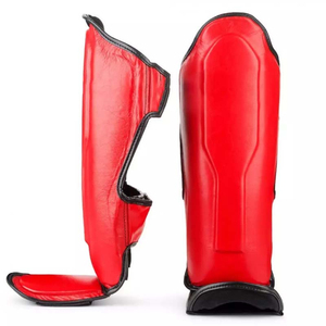New Sports Safety Cowhide Leather Shin <b>Foam</b> <b>Pad</b> MMA Kick Boxing Leg Guards and Shin Guard Protective Foot Gear - Product Image 1