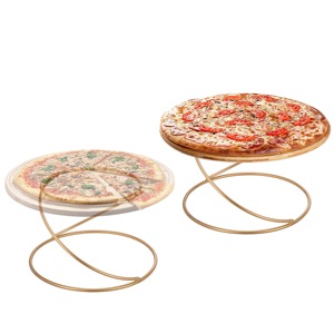 ชุดขาตั้งพิซซ่าไม้ทรงกลมพร้อมฐานโลหะ ใช้ซ้ำได้ 2 ชิ้น - Product Image 3