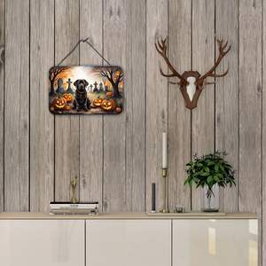 Nuevo Chocolate Labrador Retriever Spooky Halloween aluminio Metal pared puerta colgante impresiones Multicolor cocina baño placa para - Product Image 4