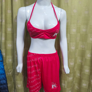 ชุดบิกินี่แบบ 3 ชิ้นสำหรับผู้หญิง ชุดว่ายน้ำเซ็กซี่แบบผูกคอ ลายปักสีชมพู สำหรับฤดูร้อน - Product Image 5