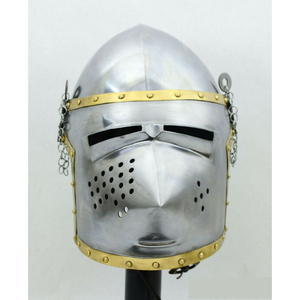 Casco Templario Medieval de Acero Forjado a Mano, Listo para la Batalla, para LARP y Recreación Histórica - Product Image 6