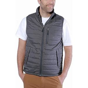เสื้อแจ็คเก็ตสตรีทแวร์ฤดูหนาวสำหรับผู้ชาย OEM ผลิตตามสั่ง ผ้าแคนวาสโพลีเอสเตอร์ 100% เสื้อกั๊กพัฟเฟอร์แบบมีซิป โลโก้กันน้ำ ดีไซน์แบรนด์ลำลอง - Product Image 5