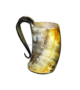 Mug à bière en corne de qualité supérieure, fait main, écologique, style animalier, forme naturelle moderne, matériau organique poli, cadeau d'affaires - Product Image 2