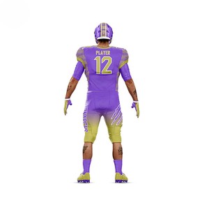 Uniforme de football américain sur mesure pour garçons adolescents, 100% polyester respirant et à séchage rapide, couleur unie, manches courtes - Product Image 3