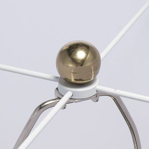 D15x25.7 Gold <b>Table</b> Lamp with <b>White</b> Fabric Shade <b>Round</b> Aluminum Sheet Lamp Shade Assembly Required - Product Image 5