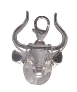 Petit pendentif taureau de style bohème motif personnalisable argent laiton pierre perle cadeau bijoux pour enfants - Product Image 1