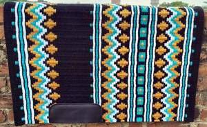 Couverture de selle d'équitation artisanale de style western, design haut de gamme, en laine de Nouvelle-Zélande, avec coque en coton tressé et doublure en polaire, rembourrage pour concours - Product Image 4