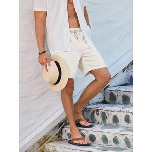 2025 hommes High Street Style décontracté 7 \ "été cordon sweat Shorts taille élastique Texture solide Logo décorations XXS taille - Product Image 5