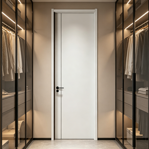Fabricant OEM, porte intérieure en bois MDF de haute qualité, design intérieur, porte plate en contreplaqué, porte finition mélamine pour projet - Product Image 1