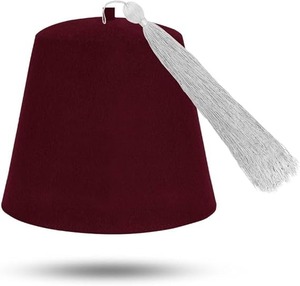 Chapeau Fez maçonnique uni - Laine noire avec diverses couleurs de pompons, type de tissu 100% laine, instructions d'entretien : Lavage à la main uniquement - Product Image 4