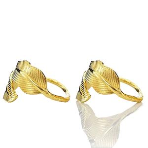 Ronds de serviette en feuille d'or Design vente en gros personnalisé fait à la main de haute qualité ronds de serviette porte-serviettes West Dinner Wholesale 2023 - Product Image 1