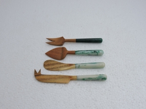 Stainless Steel Cheese Utensil Set 6 Piece Marble Handle Serving Tools Hand Wash Only - Product Image 4