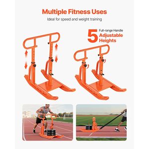 Slitta in Acciaio per Allenamento con Pesi, Attrezzatura Regolabile per Fitness, Esercizio Atletico, Miglioramento della Velocità, Equipaggiamento per Atletica - Product Image 3