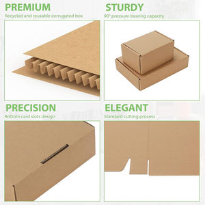 Boîtes d'expédition pliantes en carton ondulé brun avec finition brillante/mate, doublure en éponge, emballage écologique pour petits colis - Product Image 5