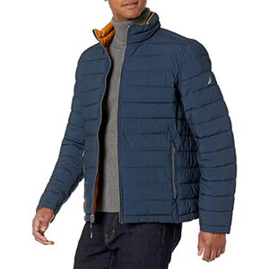 New Wholesale Custom Logo Plain up Collar Black Zipper Puffer Men's Jacket Winter Outdoor Jacket Extreme <b>Warm</b> In Winter - Product Image 5
