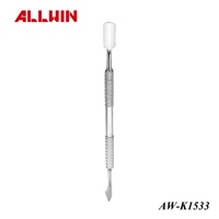 Pousse-cuticules professionnel à double extrémité inclinée de 14 cm en acier inoxydable poli, outil de manucure