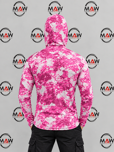 Sudadera con Capucha de Pesca para Hombre MAW, Camuflaje Verde, Protección Solar UPF 50, Camisa de Manga Larga Anti-UV con Cubre Rostro - Product Image 4