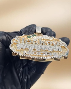 จี้เพชรโมอิสซาไนต์ VVS เงินแท้ 925 สั่งทำได้ พร้อมจี้ตัวอักษรแบบฮิปฮอป ประดับเพชรเต็มตัว เหมาะสำหรับเป็นของขวัญ - Product Image 2