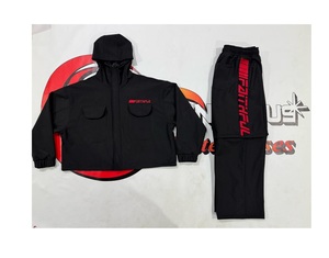 new arrival 2026 fully custom Softshell Blank Nylon detachable Windbreaker Jacket and Pant Two Piece Set <b>Men</b> Hooded Windbreaker - Product Image 1