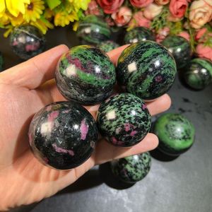 Bola de piedra Natural genuina de cristal de esfera de zoisita de rubí pulido de alta calidad para uso de recuerdo decorativo y curativo - Product Image 6