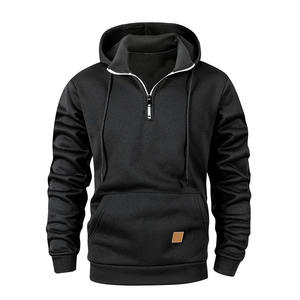 Sudadera con Capucha y Cierre de Cremallera para Hombre, Color Sólido, Tejido de Punto, Corte Casual, para Otoño - Product Image 5