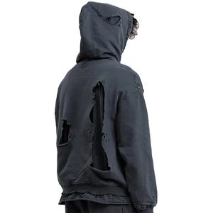 Vente flash : sweat-shirt surdimensionné personnalisé 100% coton pour homme, design à épaules tombantes et délavé - Product Image 5