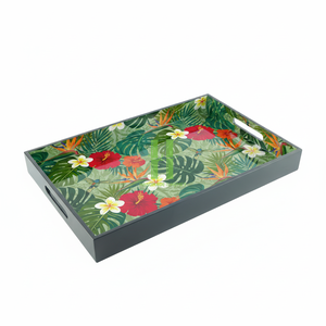 BEST SELLER Plateau de service rond en bambou élégant et écologique, style bohème, laqué, pour restaurants et hôtels - Product Image 1