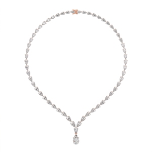 Collier ras du cou en forme de poire pour femme, diamants naturels et de laboratoire, taille mixte, argent sterling 9KT 14KT, 18KT, cadeau de mariage - Product Image 1