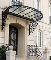 Grille de sécurité décorative en fer forgé pour fenêtre, barrière extérieure en métal, cadre de protection de fenêtre au design minimaliste, protection fixe pour villa