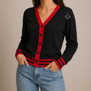 Suéteres Personalizados con Logotipo HMR Delta Sigma para Mujer, Cárdigan Largo de Punto para Mujer, Cárdigan de Manga Larga para Mujer - Product Image 1
