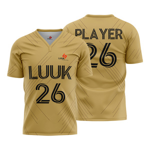 Camiseta de Fútbol Personalizada con Nombre, Número y Logotipo del Equipo, Cuello en V, Manga Corta, Sublimada, 100% Poliéster, Absorbe la Humedad - Product Image 1