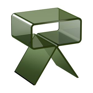 Mesita de Noche Moderna de Acrílico Transparente, Escritorio Pequeño para Sala de Estar o Dormitorio, Mesa Auxiliar con Estante de Almacenamiento - Product Image 1