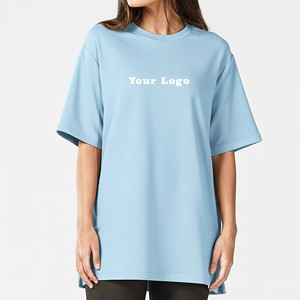 New Luxury oversized Women's T-Shirt 220gsm 100% Polyester Fabric drop shoulder Custom Printed Logo Summer wear ladies tee OEM - Product Image 1