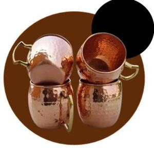 Juego de Tazas de Cobre Martillado Vintage para Cócteles, con Asa, para Servir Bebidas en Bares, Fiestas y Mesas de Comedor - Product Image 1