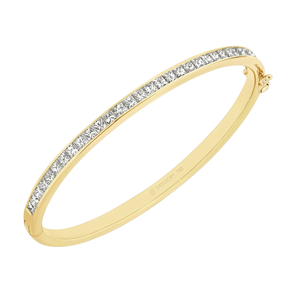GREGORY 18K Gold Tennis <b>Bracelet</b> Round Diamond Channel Setting Women's Classic Wedding Jewelry - Product Image 1