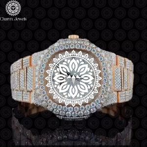 Charm_Jewels Luxury Men's Stainless Steel Round Dial Analog Quartz <b>Watch</b> With Sapphire Crystal Folding Clasp 40mm - Product Image 3