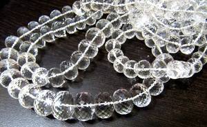 Perles en cristal de roche naturel, micro-facettées, taille 9 à 14 mm, brins gradués de 8 pouces - Product Image 2